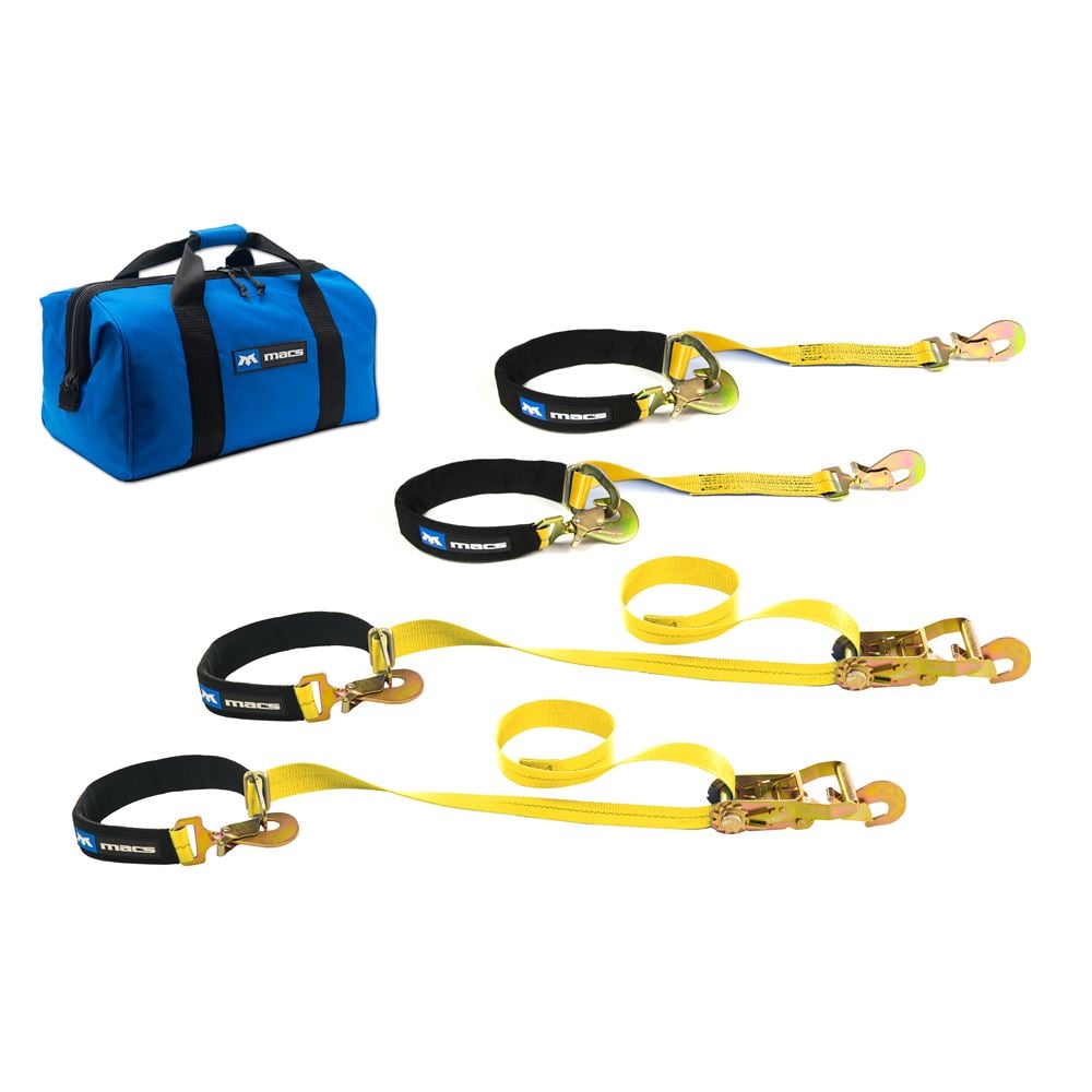 Mac's Tie Downs Axle and 2" x 4' Tie-Back Strap Value Pack, Direct Hook Ends