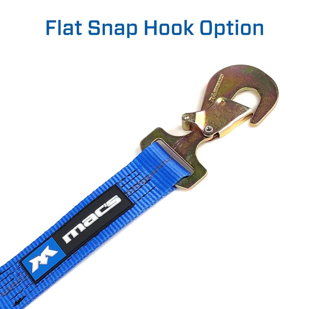 Mac's Tie Down 2" Ratchet Strap with Flat Snap Hook