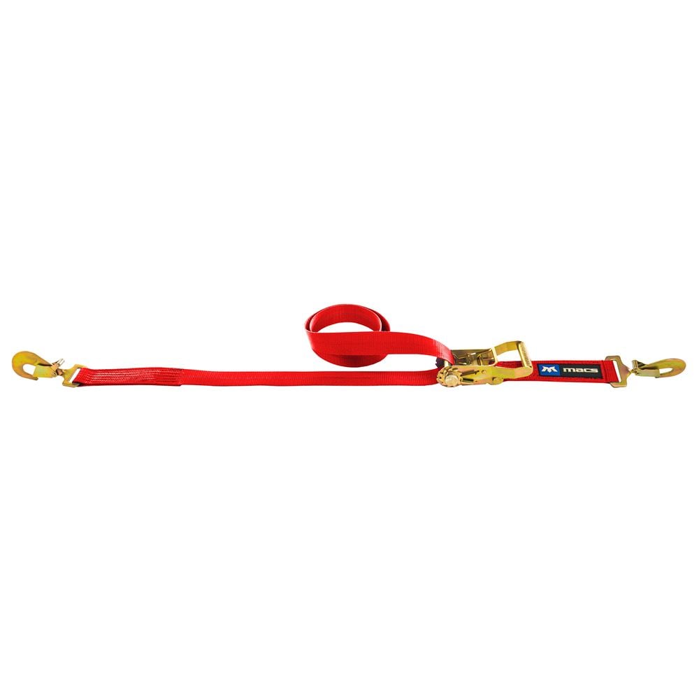 Mac's Tie Downs 2" Ratchet Strap with Twisted Snap Hooks, Sewn Fixed End