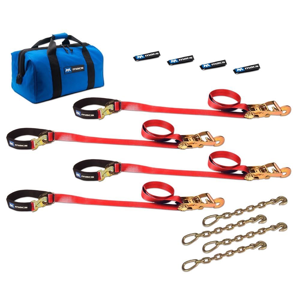 Mac's Tie Downs 2" UTV Tie-Down Pack with Direct Hook & Chain Extension