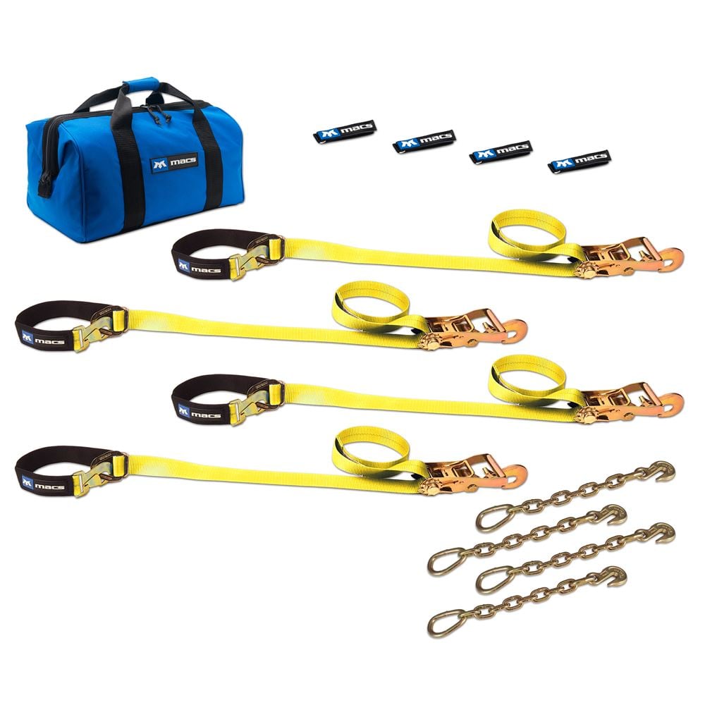 Mac's Tie Downs 2" UTV Tie-Down Pack with Direct Hook & Chain Extension