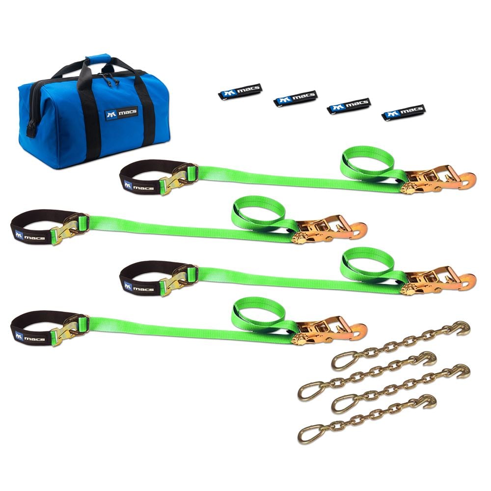Mac's Tie Downs 2" UTV Tie-Down Pack with Direct Hook & Chain Extension