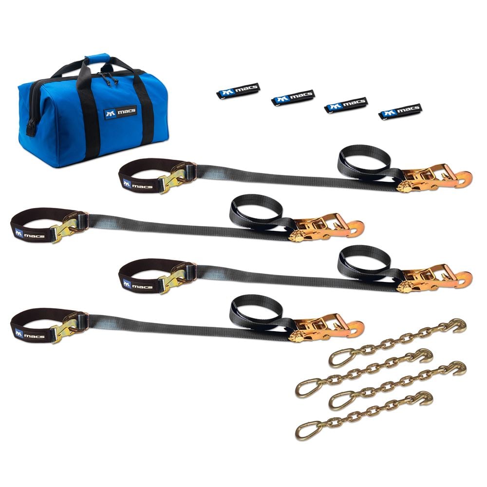 Mac's Tie Downs 2" UTV Tie-Down Pack with Direct Hook & Chain Extension