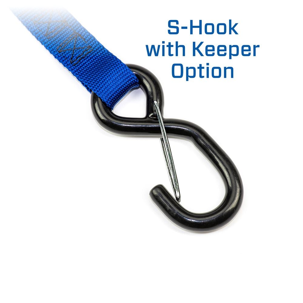 Mac's Tie Downs Motorcycle Cam Tie-Down Pack with Integrated Soft Loops S-Hooks And Keepers