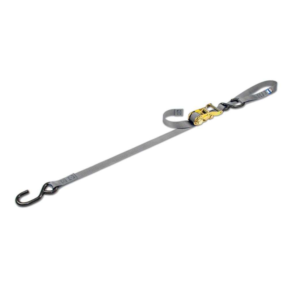 Mac's Tie Downs 1" Motorcycle Ratchet Tie-Down Strap with Integrated Soft Loop S-Hook