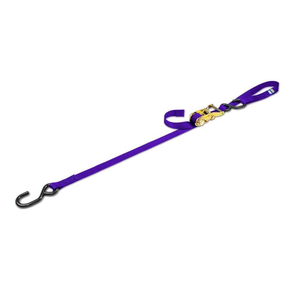 Mac's Tie Downs 1" Motorcycle Ratchet Tie-Down Strap with Integrated Soft Loop S-Hook