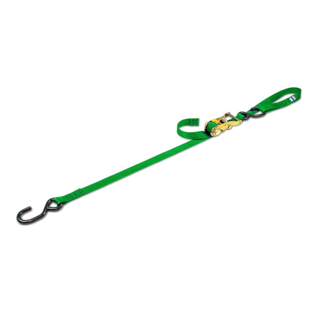 Mac's Tie Downs 1" Motorcycle Ratchet Tie-Down Strap with Integrated Soft Loop S-Hook