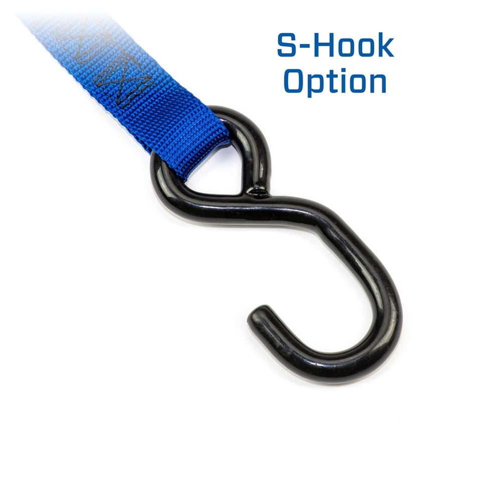 Mac's Tie Downs 1" Motorcycle Ratchet Tie-Down Strap with Integrated Soft Loop S-Hook
