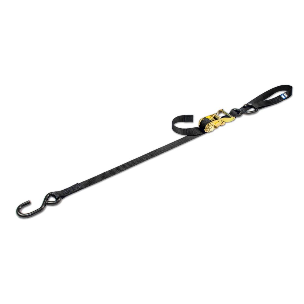 Mac's Tie Downs 1" Motorcycle Ratchet Tie-Down Strap with Integrated Soft Loop S-Hook