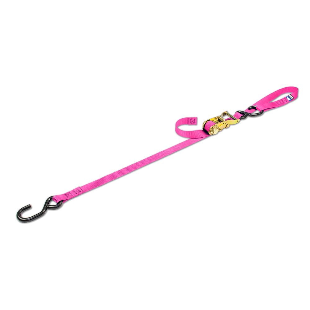 Mac's Tie Downs 1" Motorcycle Ratchet Tie-Down Strap with Integrated Soft Loop S-Hook