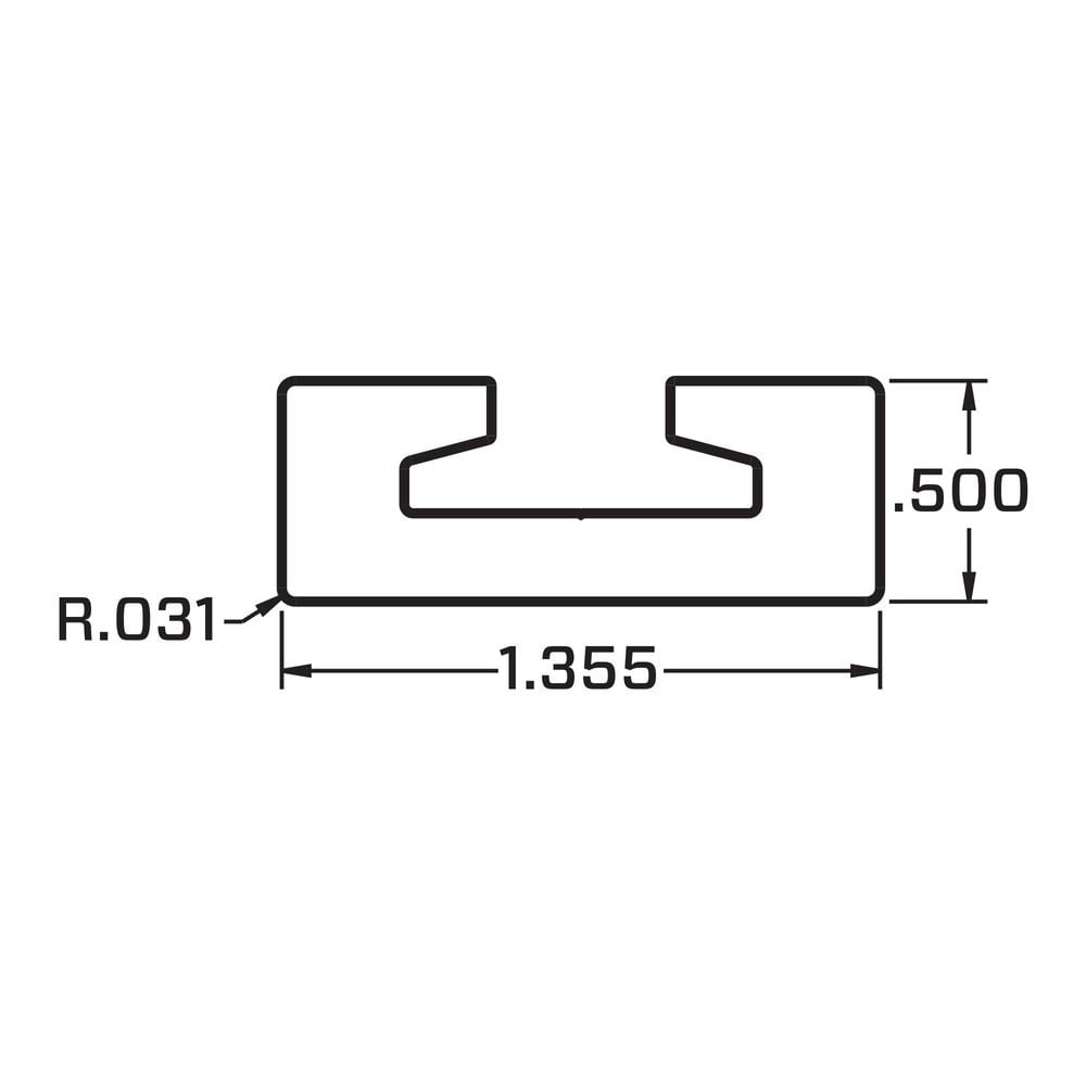 Mac's Tie Downs 1' VersaTie Recess-Mounted Track with Square Edge - Series 2