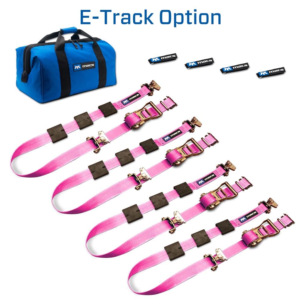 Mac's Tie Downs 2" Tire Block Strap Pack with E-Track Ends