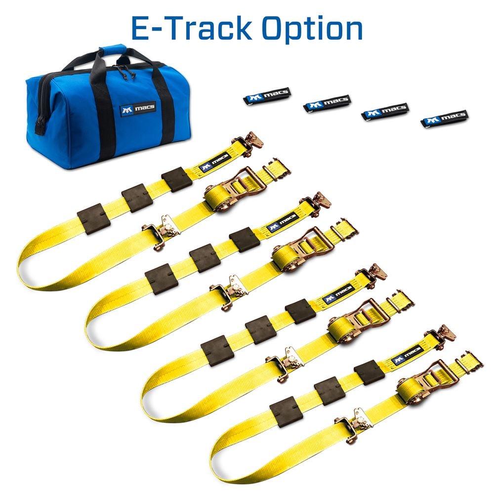 Mac's Tie Downs 2" Tire Block Strap Pack with E-Track Ends