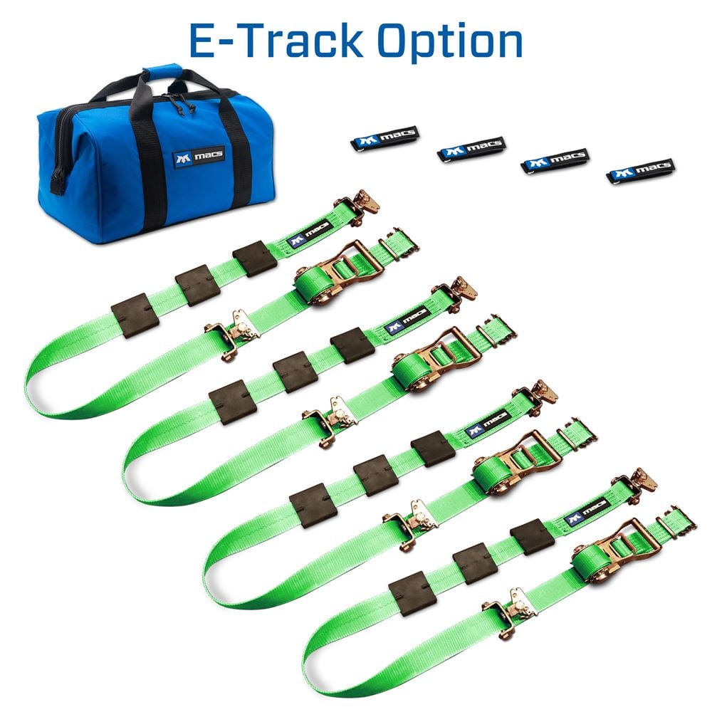 Mac's Tie Downs 2" Tire Block Strap Pack with E-Track Ends