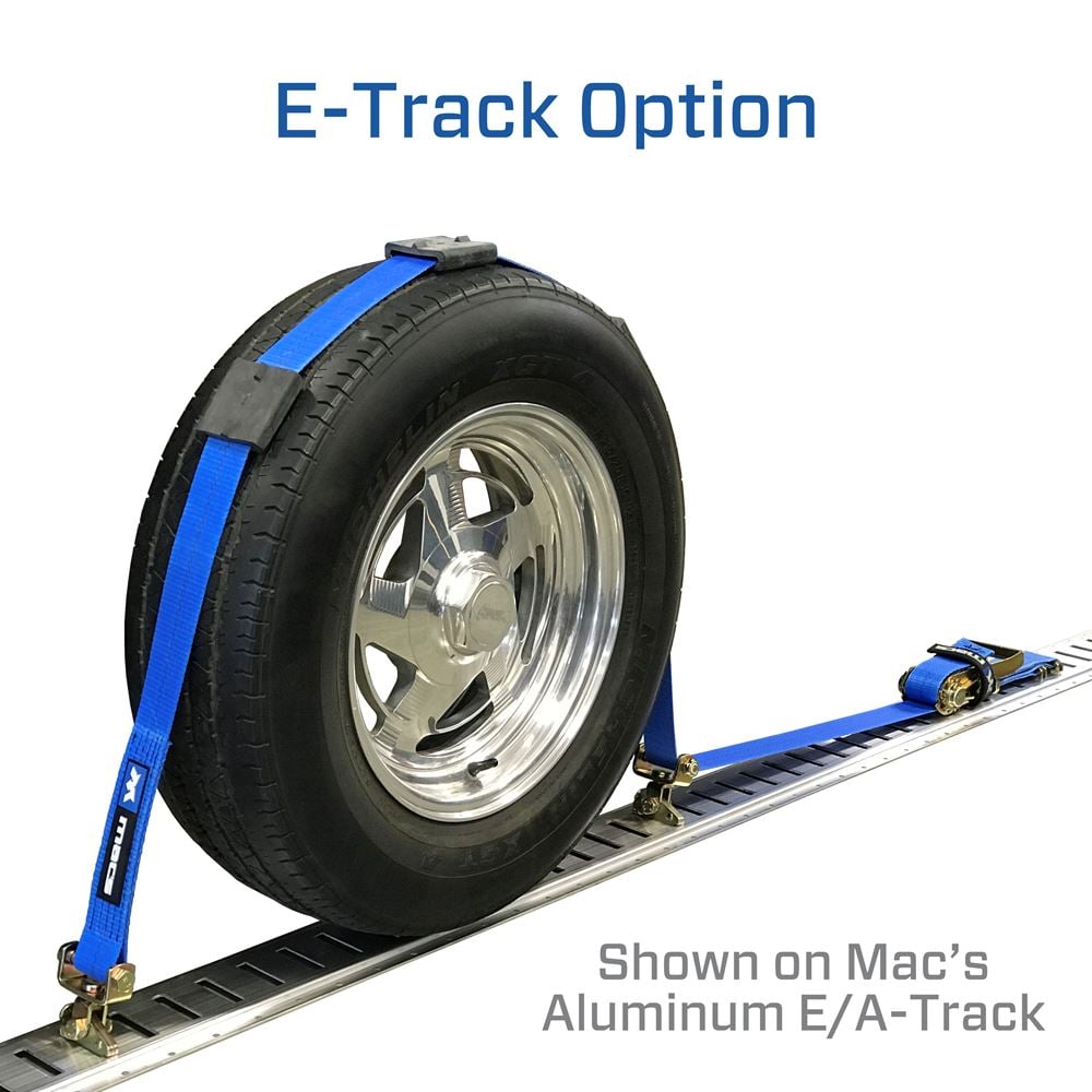Mac's Tie Downs 2" Tire Block Strap Pack with E-Track Ends