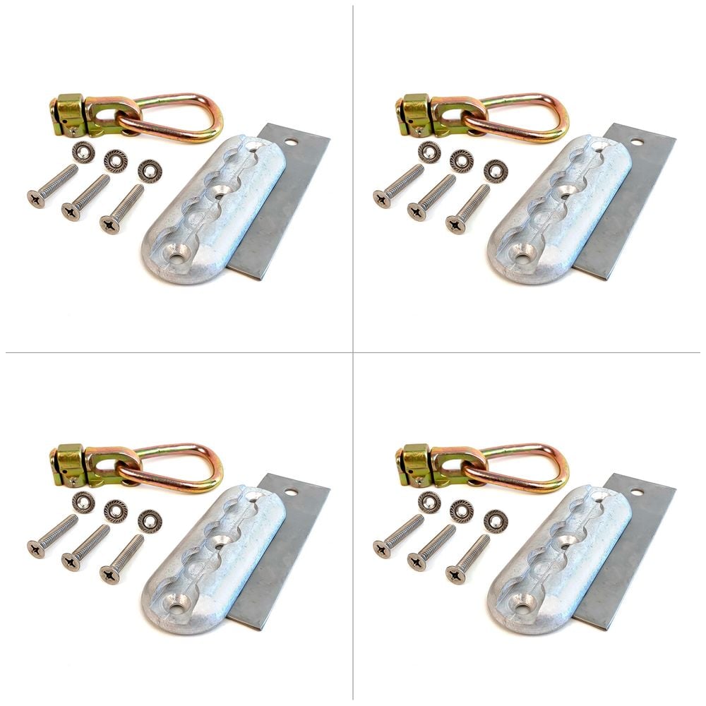 Mac's Tie Downs Double Stud Anchor Plate Kit with Pear Ring - 4 Pack