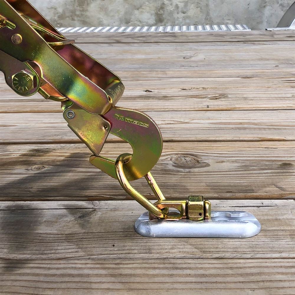 Mac's Tie Downs Double Stud Anchor Plate Kit with Pear Ring - 4 Pack