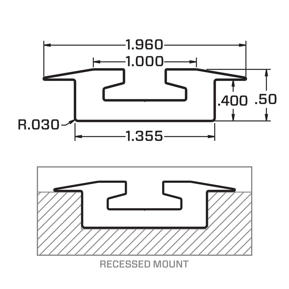 Mac's Tie Downs VersaTie Recess-Mounted Track Kit with Flanged Edge - Series 4