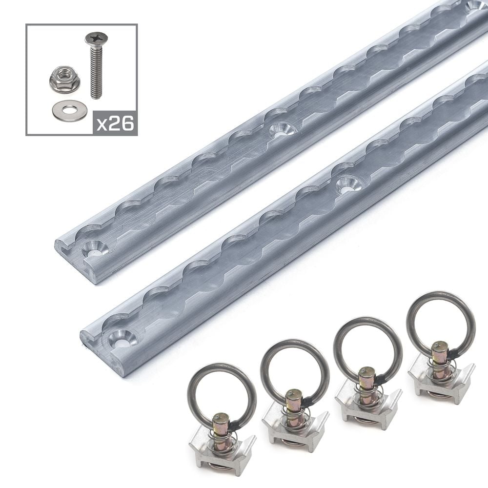 Mac's Tie Downs VersaTie Surface-Mounted Track Kit with Contour Edge - Series 1