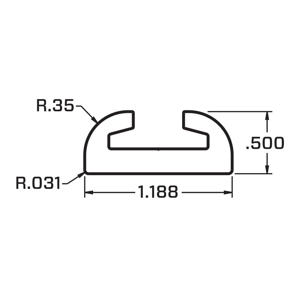 Mac's Tie Downs VersaTie Surface-Mounted Track with Contour Edge - Series 1