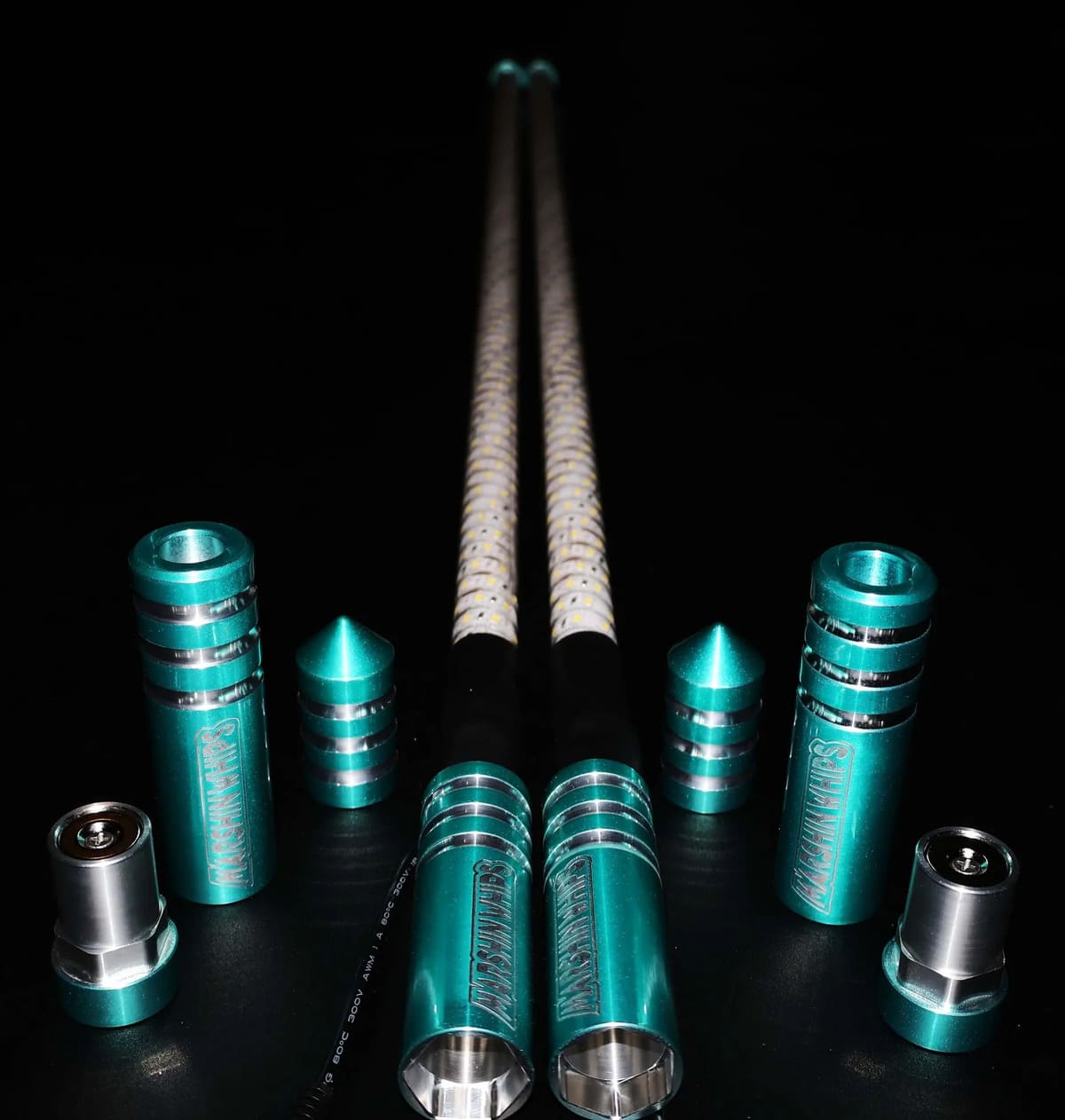 Marshin Whips Game Changer Set of 2 Teal Whips