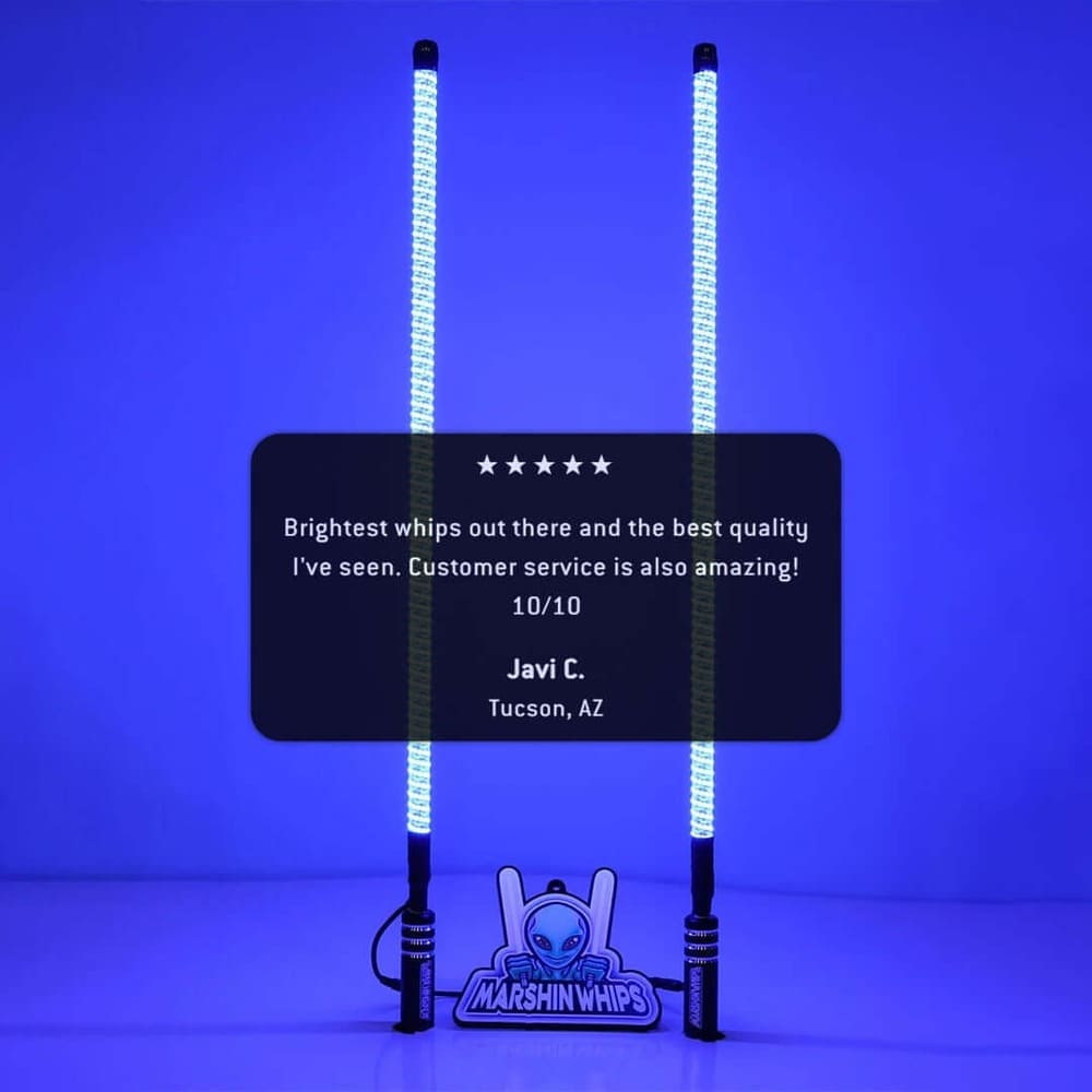 Marshin Whips V2 Black Out Set of 2 Whips