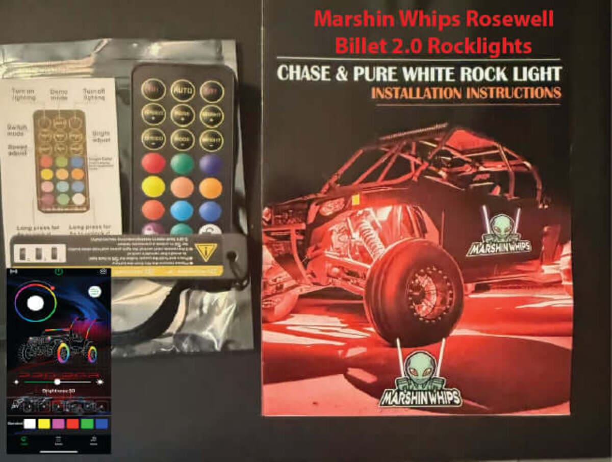 Marshin Whips X-2 Rosewell Billet X8 Rocklights Kit