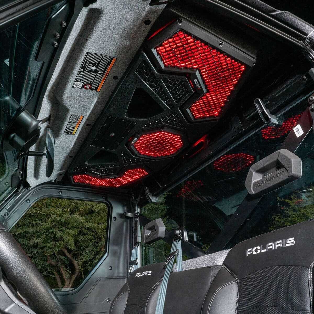 MB Quart Polaris Ranger MBQRG2-S7R 500 Watt 7 Speaker Audio Roof w/ 7 Inch LED Source Unit & 45 Inch Light Bar