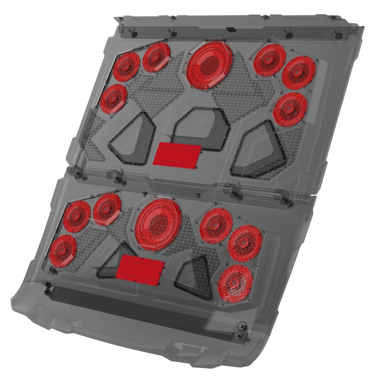 MB Quart Polaris Ranger RG4-S14R 1000 Watt 14 Speaker Audio Roof with 7 Inch LED Source Unit 45 Inch Light Bar
