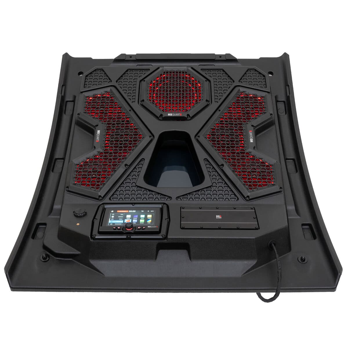 MB Quart Polaris RZR Trail MBQRT2-S7R 500 Watt 7 Speaker Audio Roof w/ 7 Inch LED Source Unit & 32 Inch Light Bar