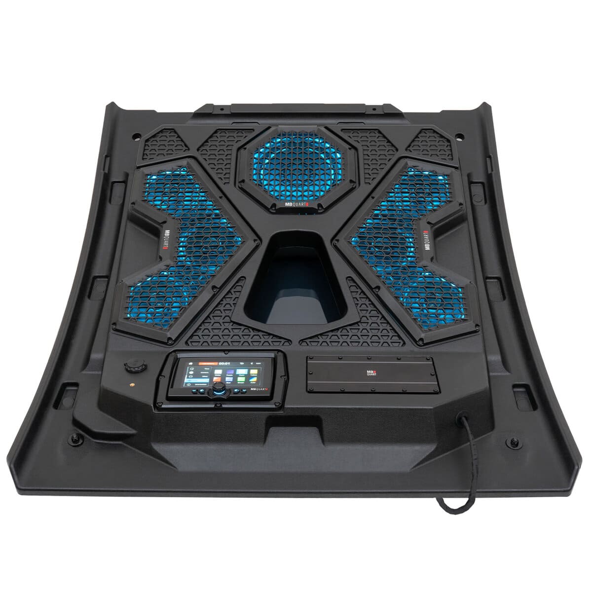 MB Quart Polaris RZR Trail MBQRT2-S7R 500 Watt 7 Speaker Audio Roof w/ 7 Inch LED Source Unit & 32 Inch Light Bar