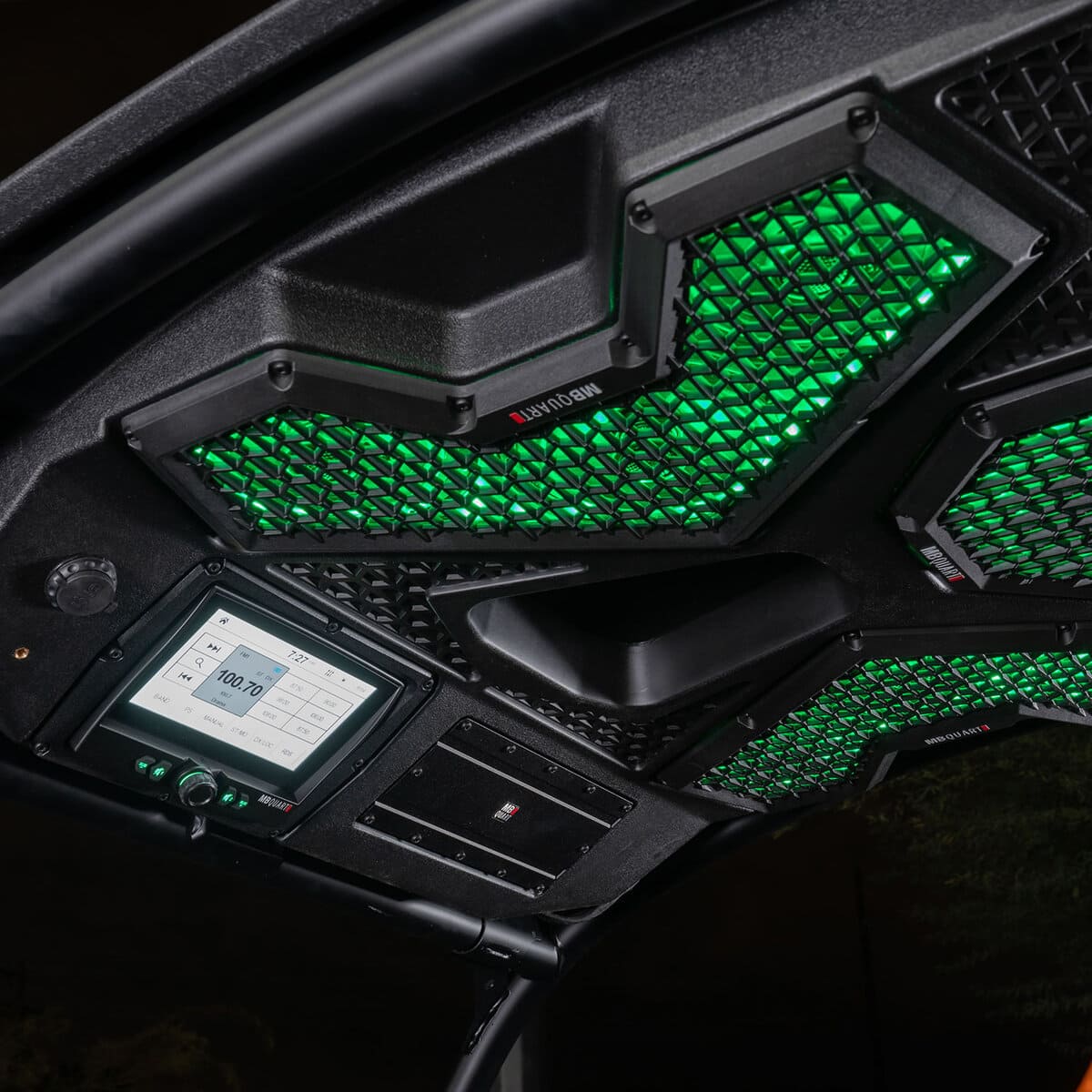 MB Quart Polaris RZR Trail MBQRT2-S7R 500 Watt 7 Speaker Audio Roof w/ 7 Inch LED Source Unit & 32 Inch Light Bar