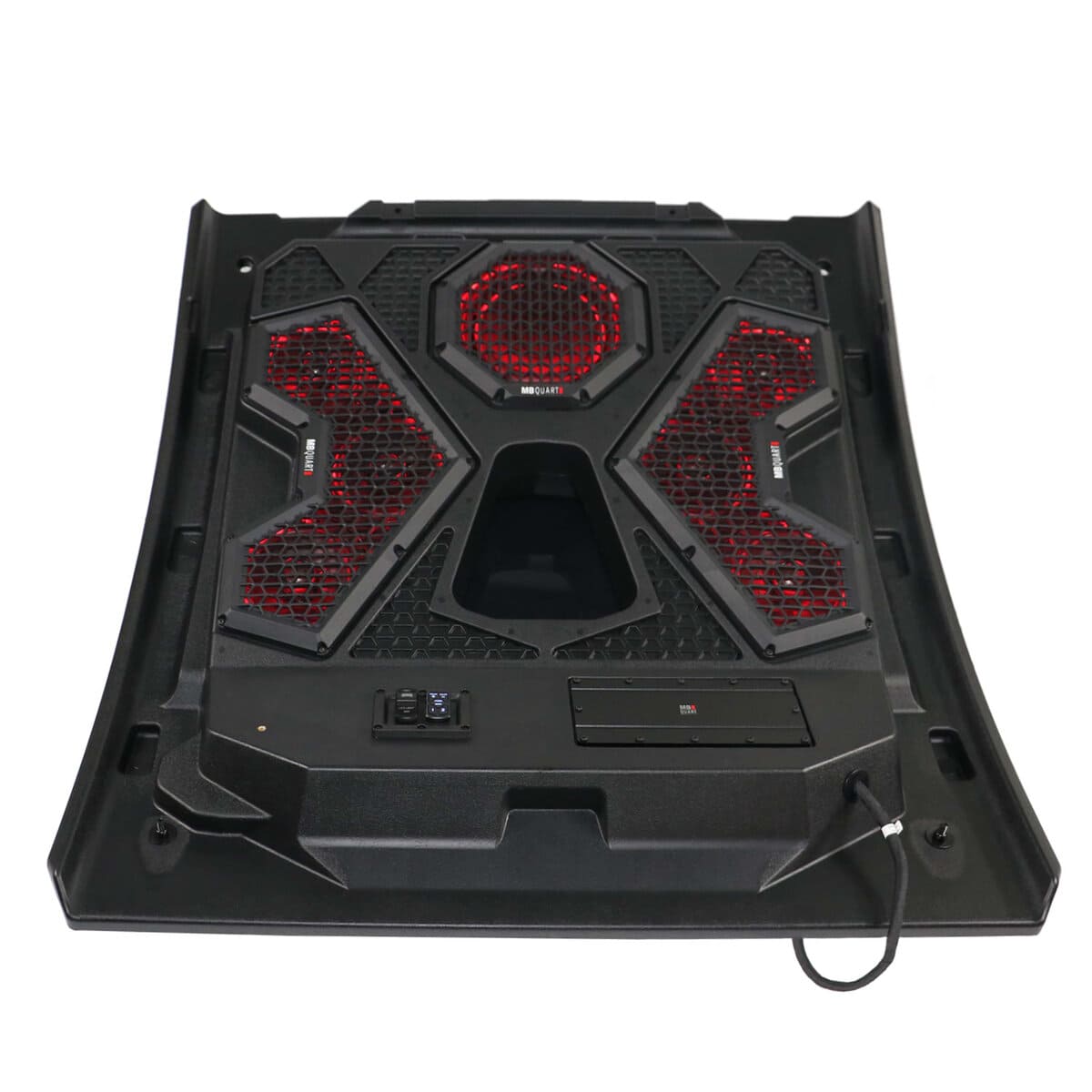 MB Quart Polaris RZR Trail MBQRT2-S7RRC 500 Watt 7 Speaker Audio Roof designed for Ride Command & w/ 32 Inch Light Bar