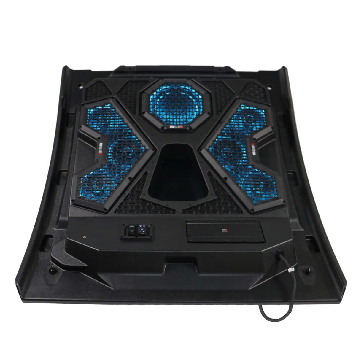 MB Quart Polaris RZR Trail MBQRT2-S7RRC 500 Watt 7 Speaker Audio Roof designed for Ride Command & w/ 32 Inch Light Bar