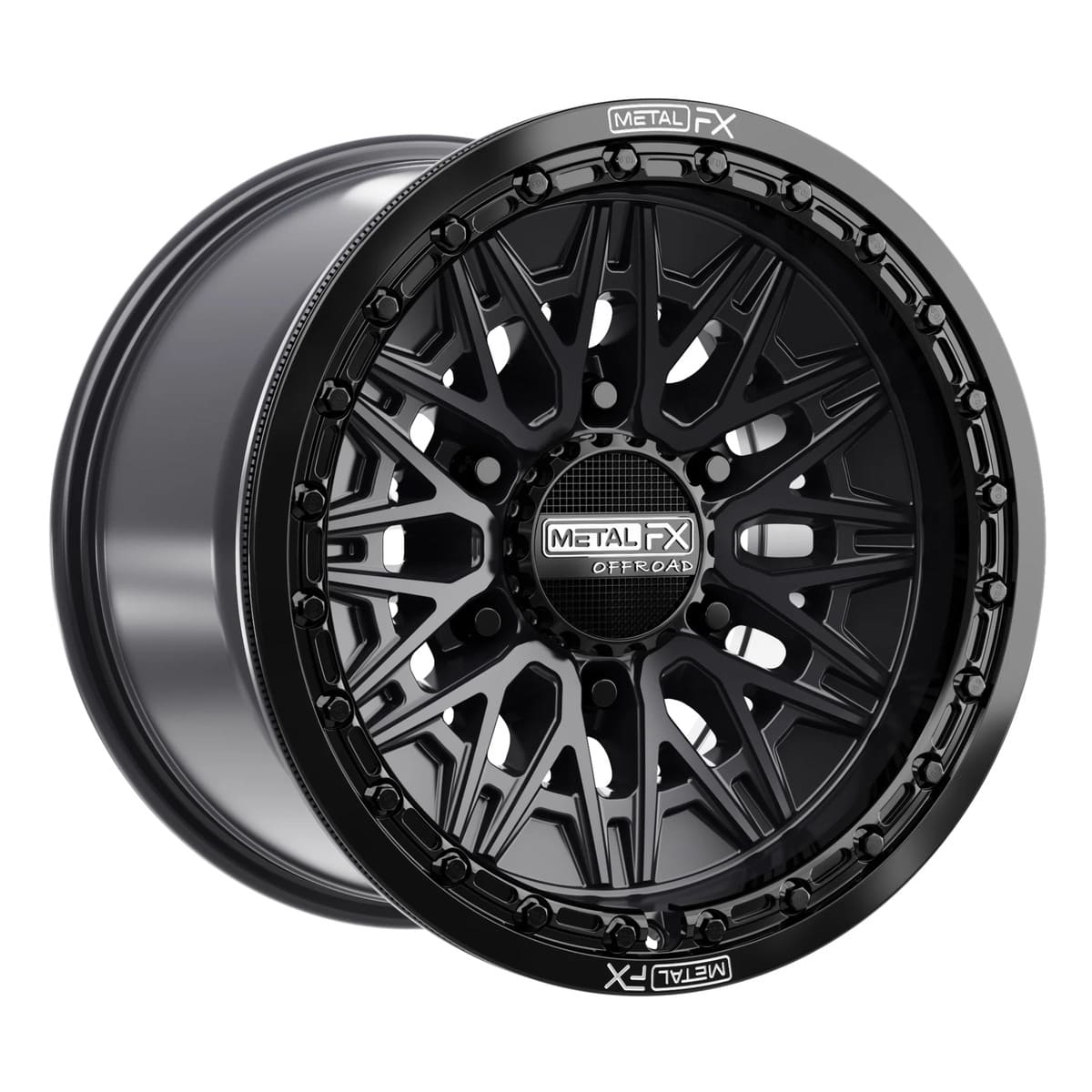 MetalFX Alpha 6R Beadlock - Satin Black w/ Gloss Black Ring