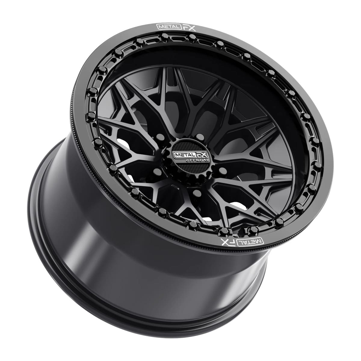 MetalFX Alpha R Beadlock - Satin Black w/ Gloss Black Ring