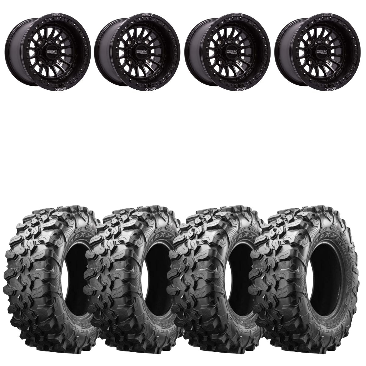 MetalFX Delta Black Beadlock & Maxxis Carnivore Radial Wheel & Tire Kit