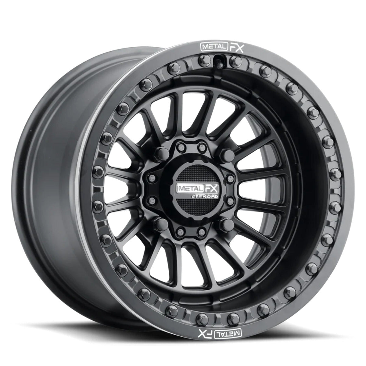 MetalFX Delta Gunmetal Contrast Cut Beadlock & Maxxis Carnivore Radial Wheel & Tire Kit
