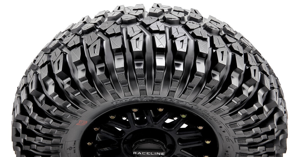 MetalFX Delta Matte Black Contrast Cut Beadlock & Maxxis Roxxzilla Radial Wheel & Tire Kit