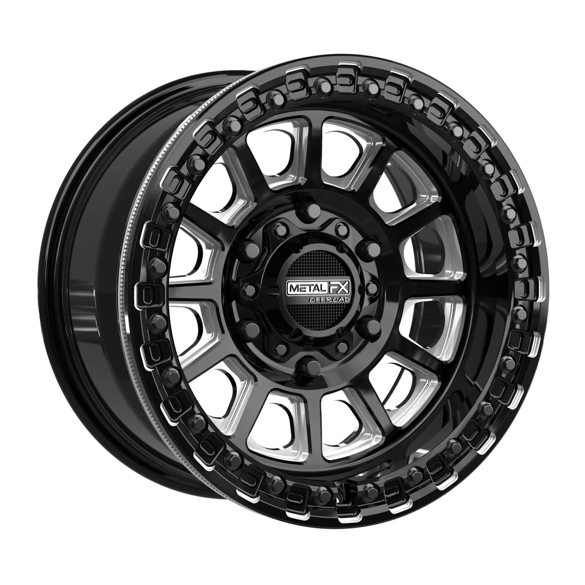 MetalFX Gloss Black Contrast Cut Rampage 6R Beadlock