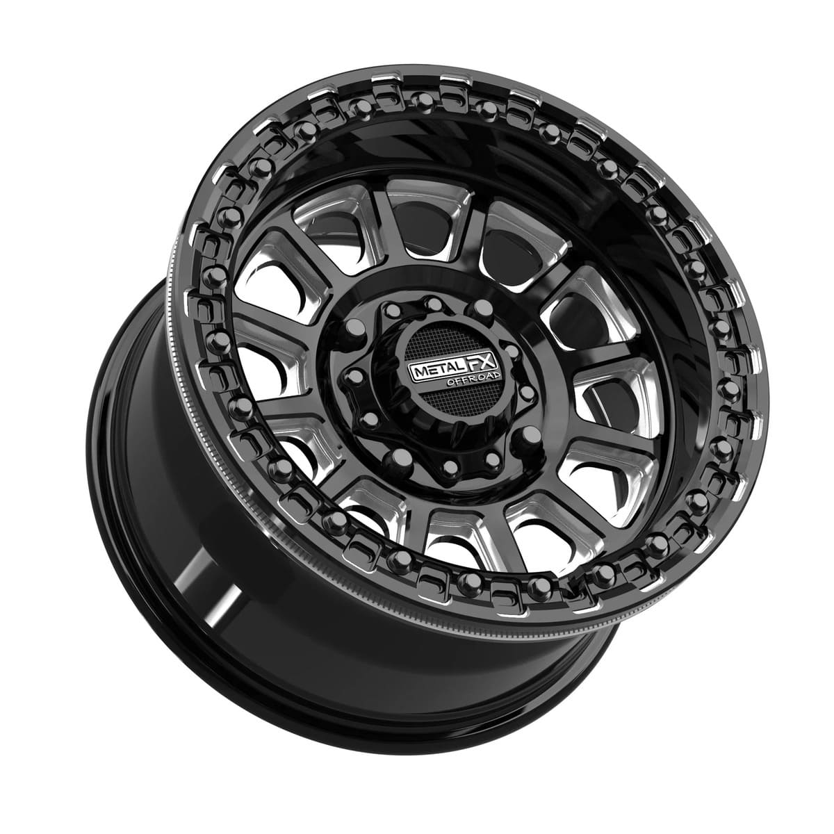 MetalFX Gloss Black Contrast Cut Rampage Beadlock