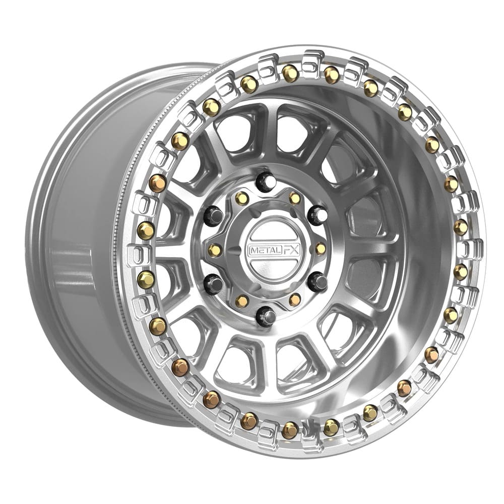 MetalFX Gloss Silver Machined Rampage 6R Beadlock