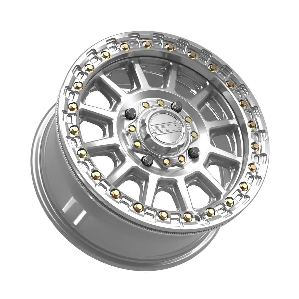 MetalFX Gloss Silver Machined Rampage Beadlock