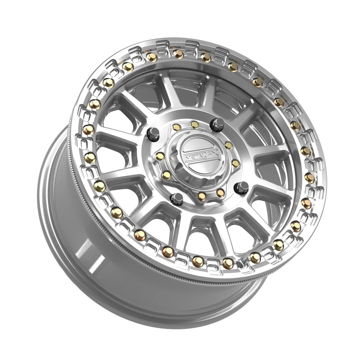 MetalFX Gloss Silver Machined Rampage Beadlock
