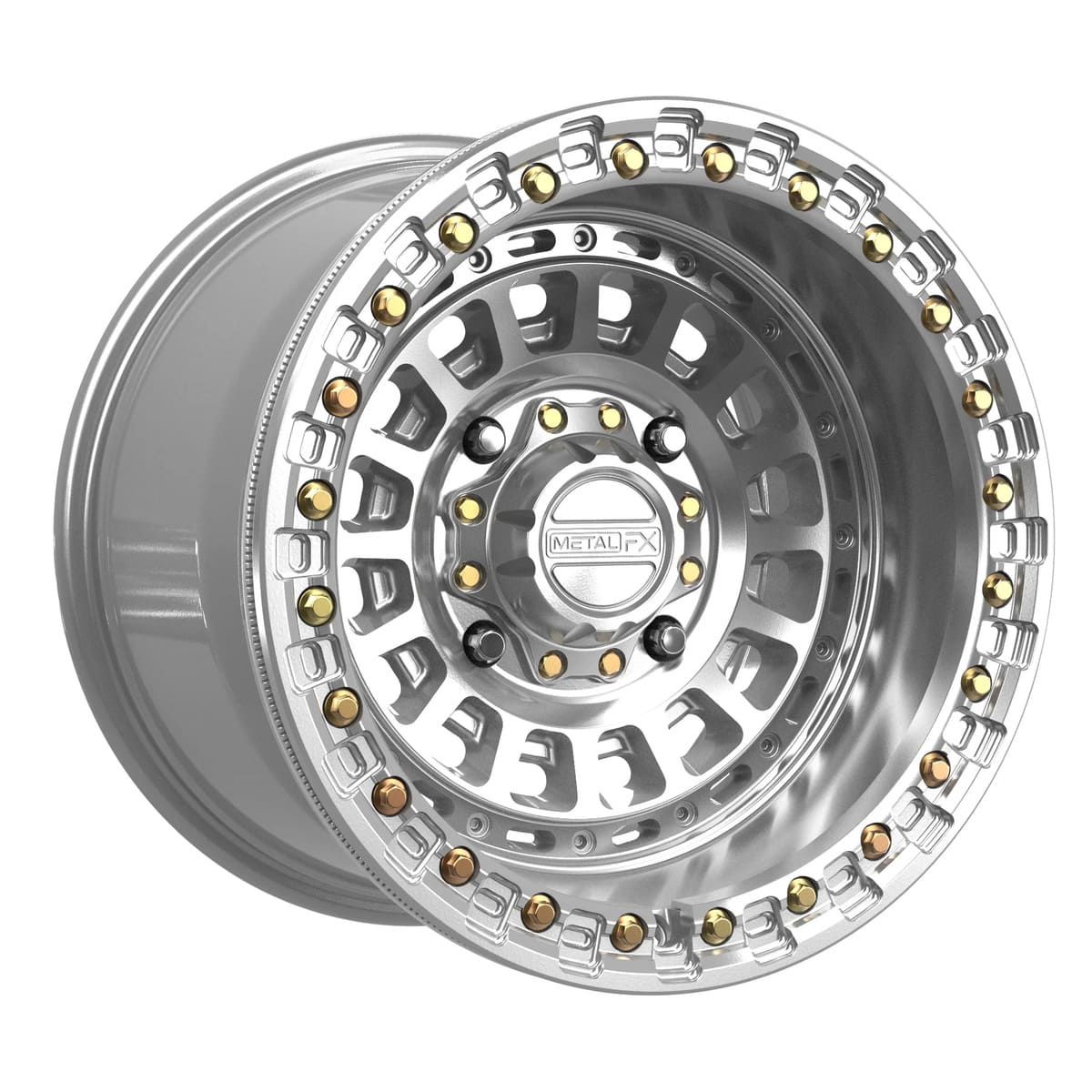 MetalFX Gloss Silver Machined Sicario Beadlock