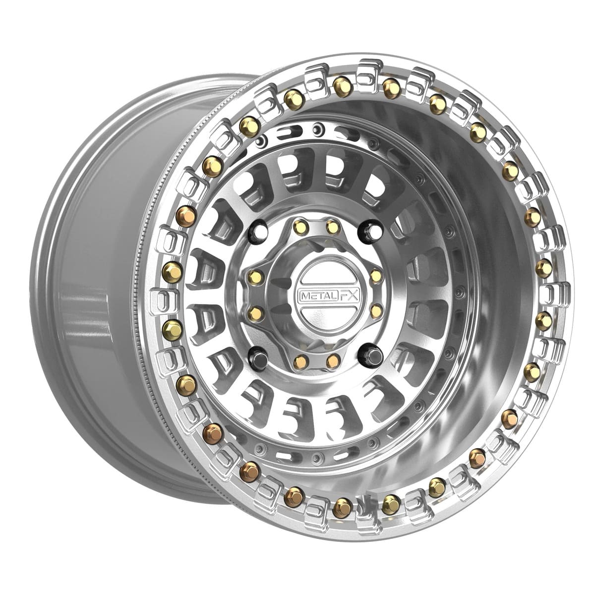 MetalFX Gloss Silver Machined Sicario Beadlock