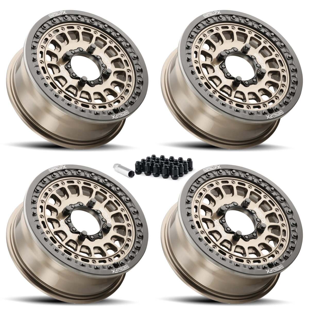 MetalFX Hitman UTV Beadlock Wheel Kit - Bronze