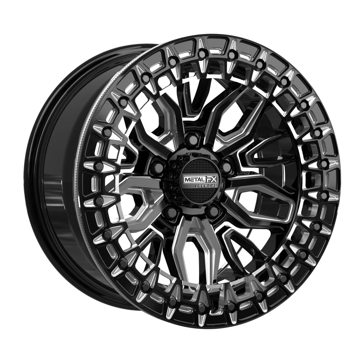 MetalFX Mayhem R Beadlock - Gloss Black Contrast Cut