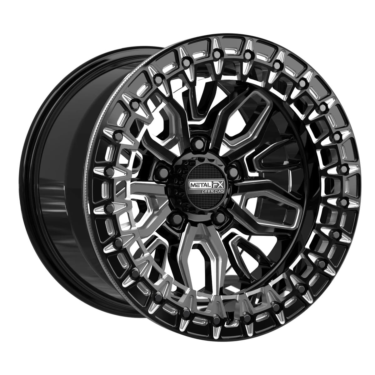 MetalFX Mayhem R Beadlock - Gloss Black Contrast Cut