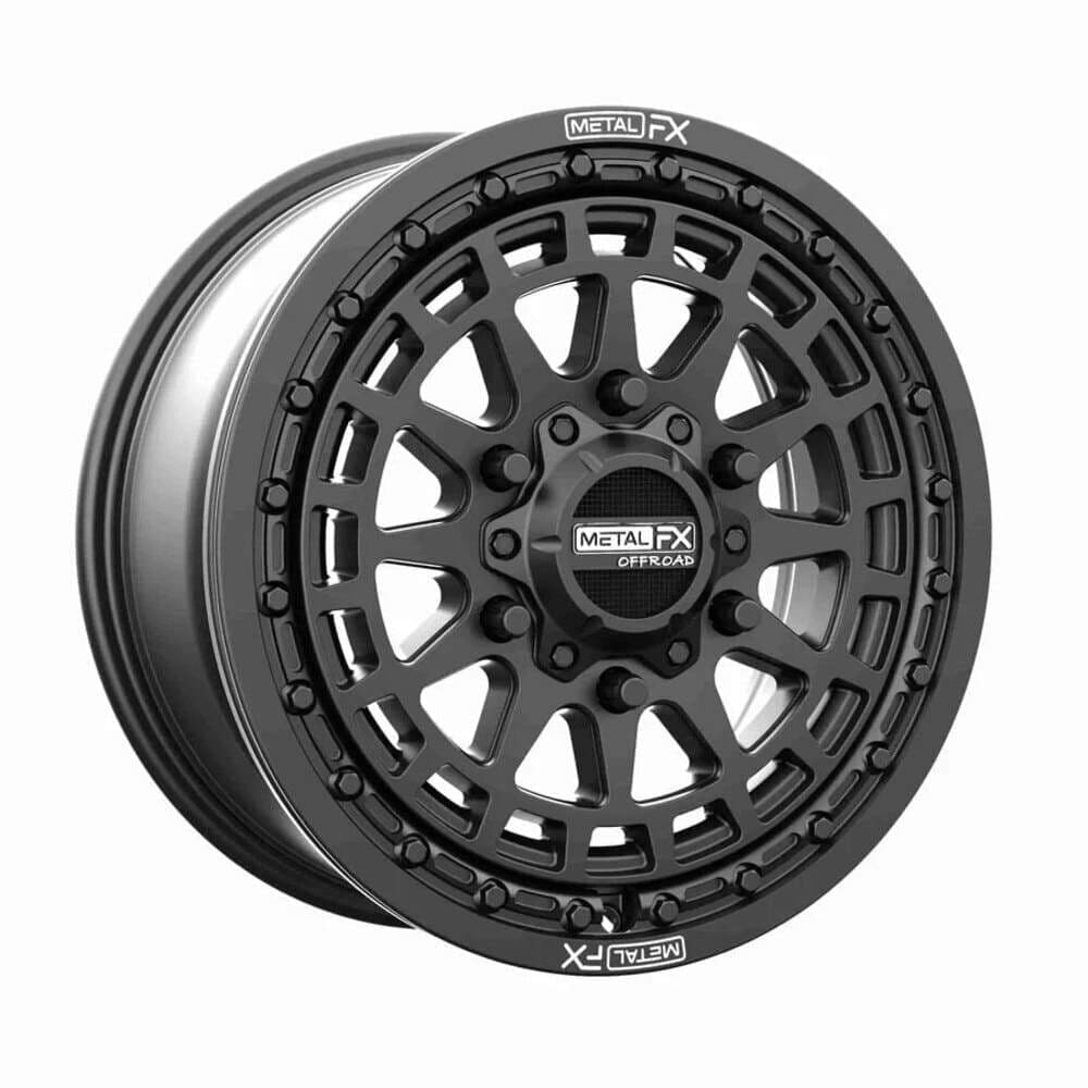MetalFX Outlaw 6R Satin Black UTV Beadlock Wheel Kit